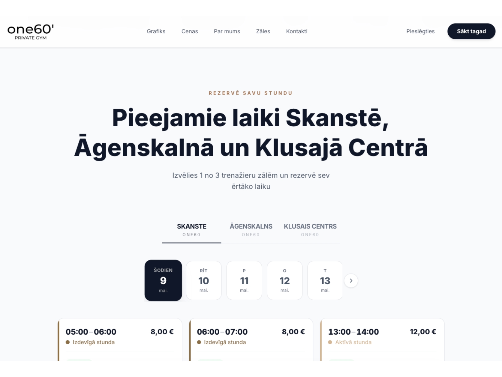 One60 - rezervēšanas sistēma — galerija